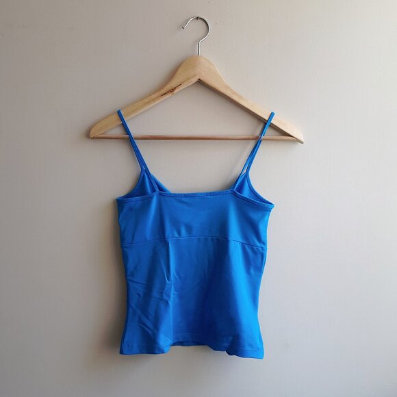 SMART SET Twisted Front Camisole with Spaghetti Straps in Bright Azure Blue - Picture 4 of 13